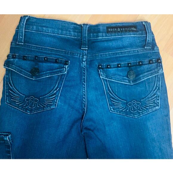 Rock & Republic Kasandra Womens Jeans Embroidery Stones Pockets Size 2M - Picture 9 of 14